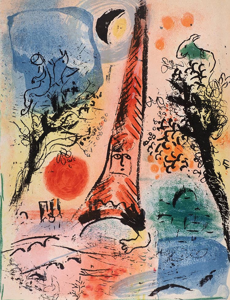 Литография «Видение Парижа», 1960