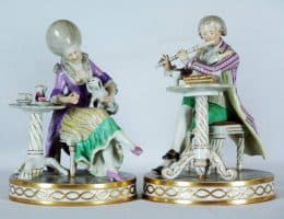 Статуэтки парные "Дама и музыкант"