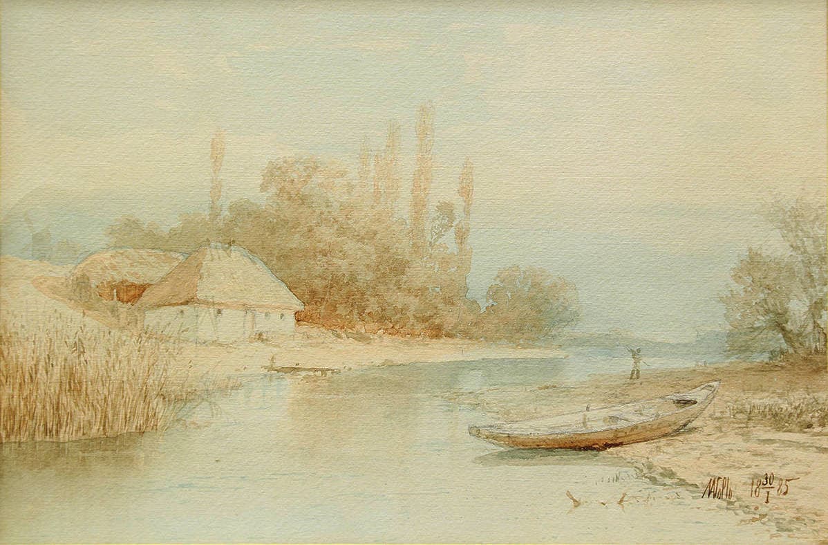 Пейзаж с лодкой