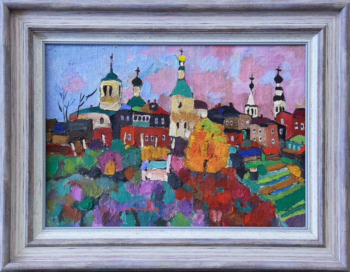 Пейзаж с церквями