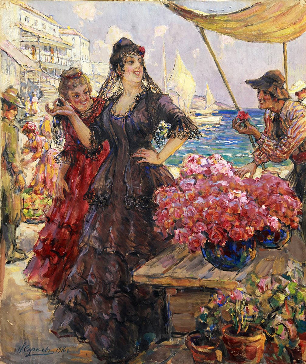 Две испанки в цветочной лавке