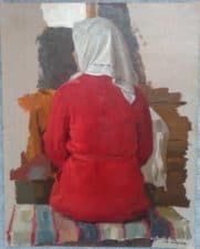 Женщина в красном платье ( этюд к картине "Свадьба")