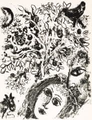 Литография «Пара перед деревом», 1960