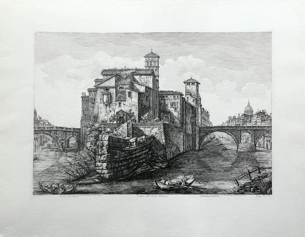 Вид острова Тиберина в Риме