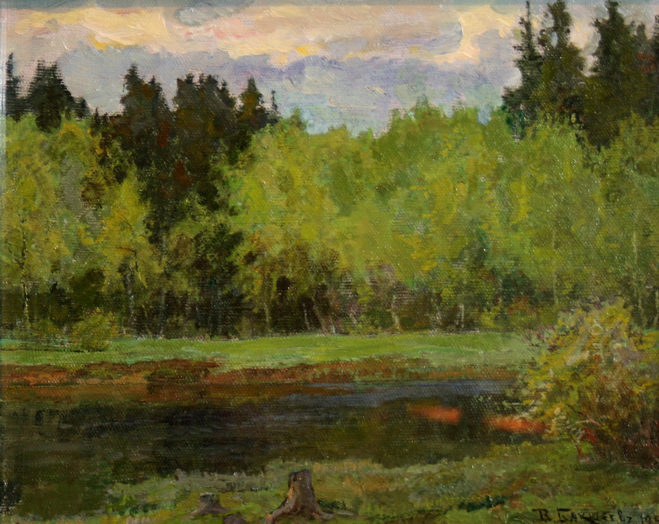 Летний пейзаж с рекой