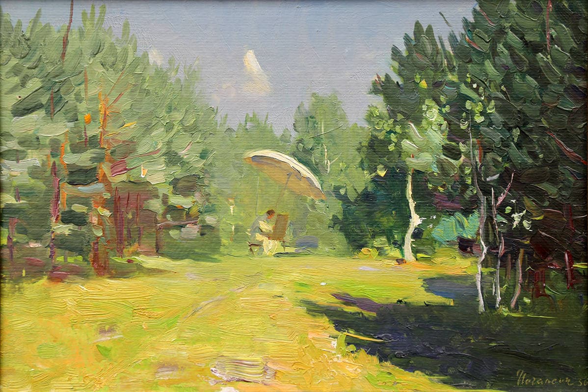 На пленэре в летнем парке