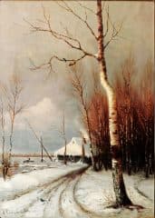 Зимний пейзаж с домиком