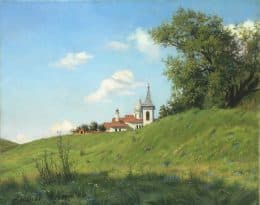 Пейзаж с церковью