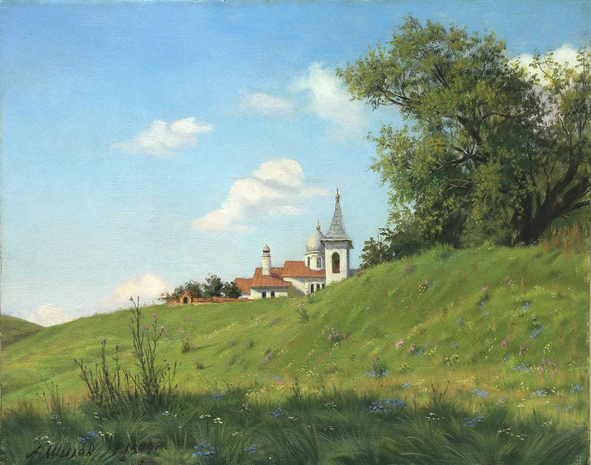 Пейзаж с церковью