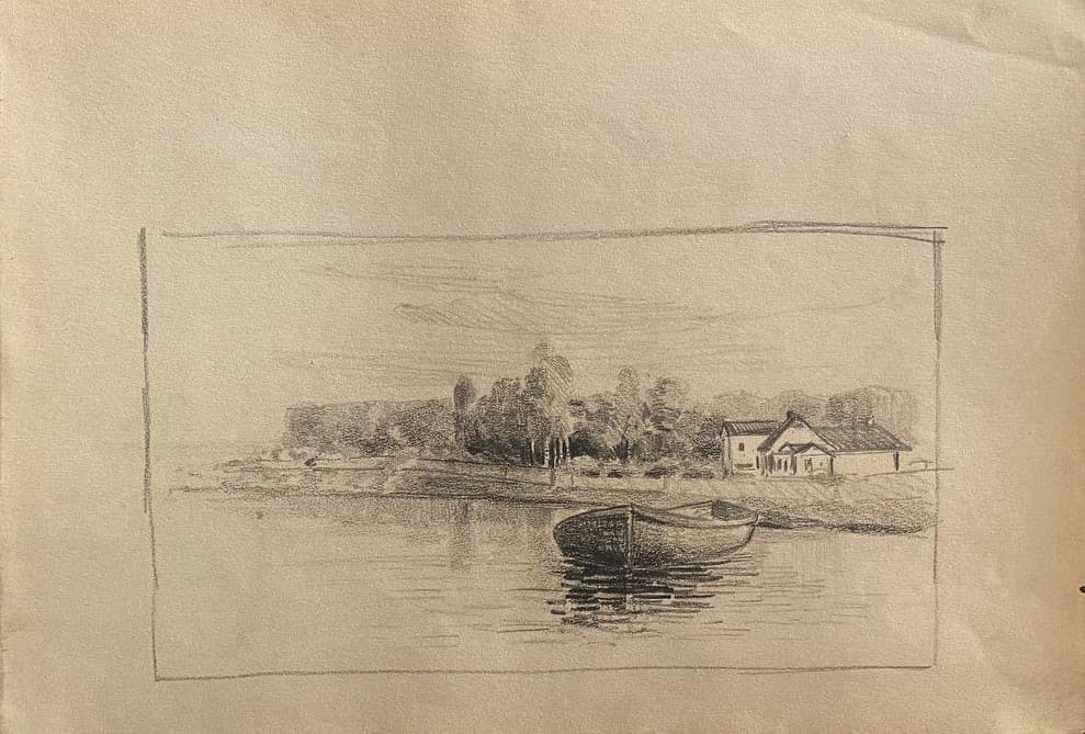 Пейзаж с лодкой