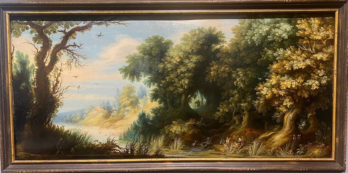 Пейзаж со сценой охоты