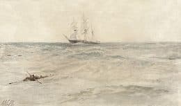 В атлантическом океане. 300 футов от клипера.