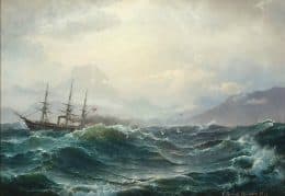 Пароход в бурном море