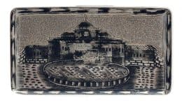 Серебряная табакерка с чернью с видами Москвы