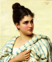 Итальянка в бело-голубой шали