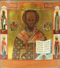 Старинная икона "Святитель Николай Чудотворец"