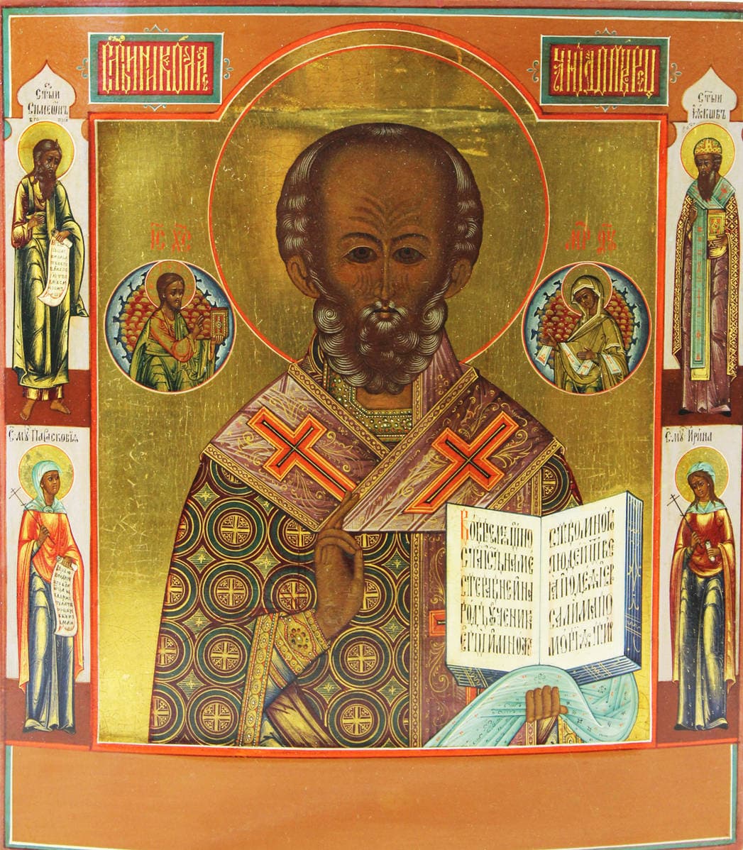 Старинная икона “Святитель Николай Чудотворец”