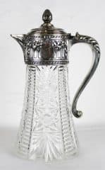 Большой серебряный кувшин с хрусталём в классическом стиле