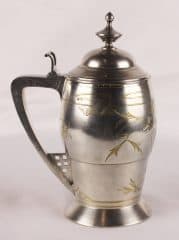 Серебряная пивная кружка с крышкой
