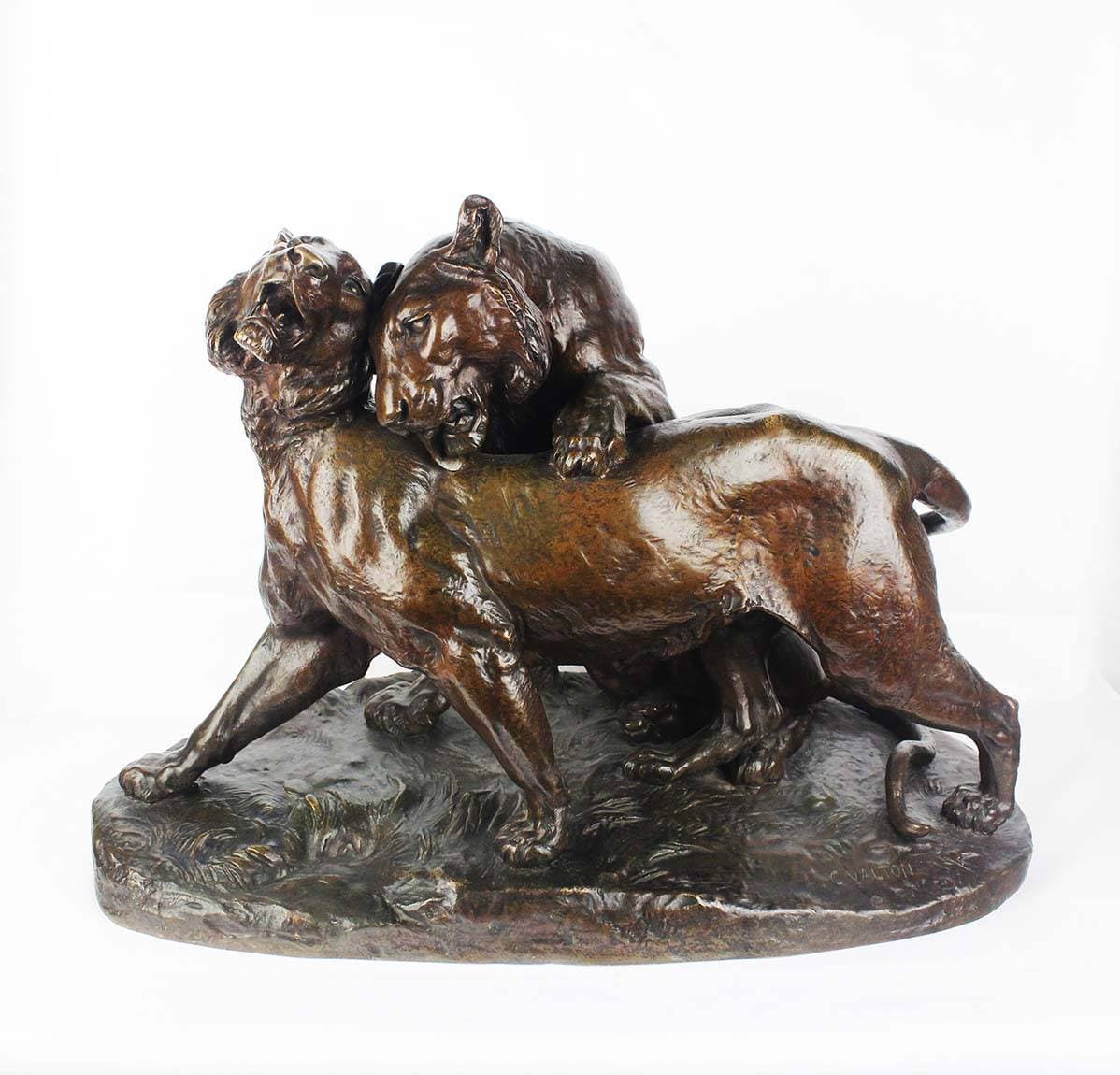 Бронзовая скульптура «Играющие тигр и тигрица» 1890-е годы