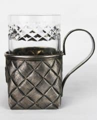 Серебряный подстаканник "Лыко" в русском стиле