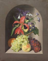 Натюрморт с цветами и фруктами