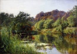 Лесной пейзаж с прудом