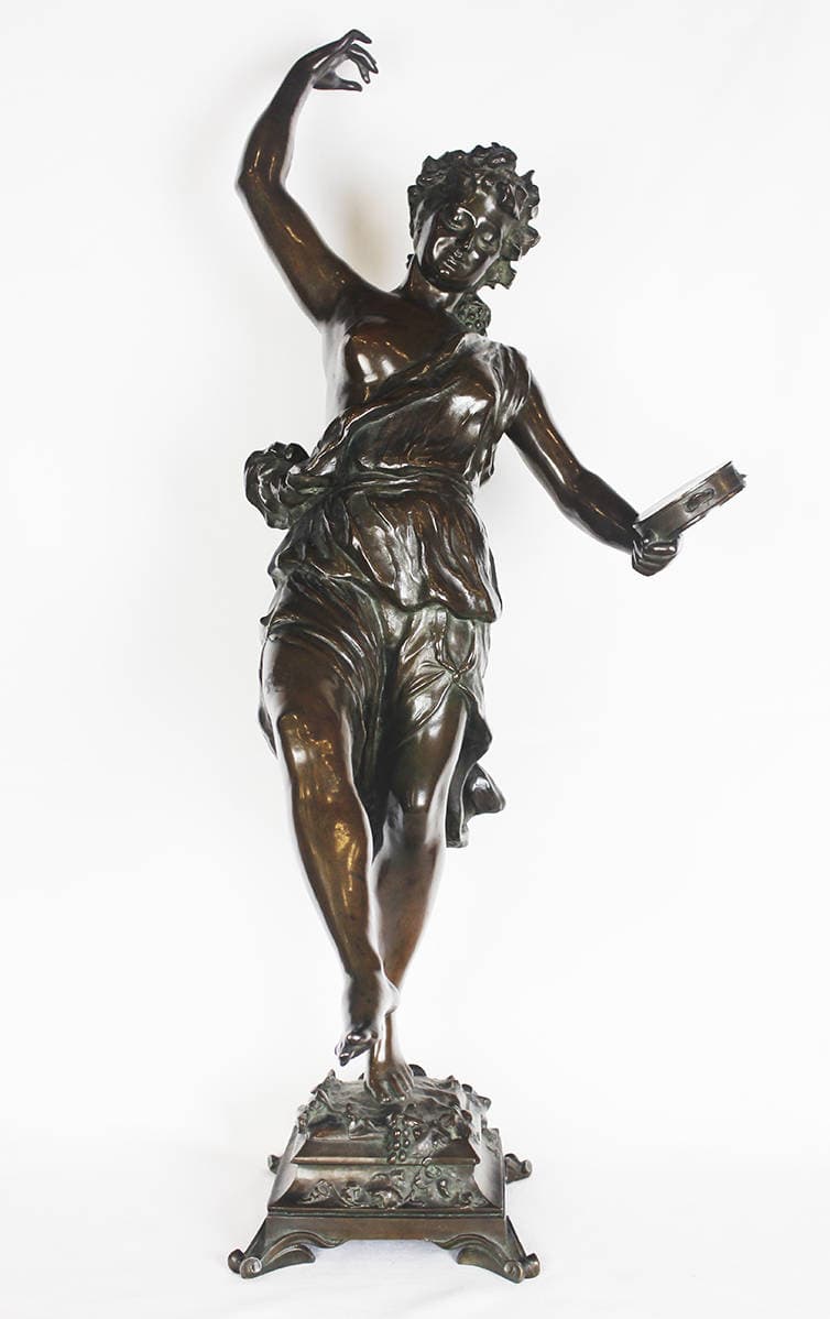 Бронзовая скульптура “Вакханка с тамбурином”