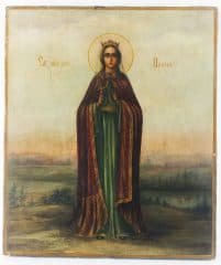 Старинная икона "Ирина - Святая великомученица "