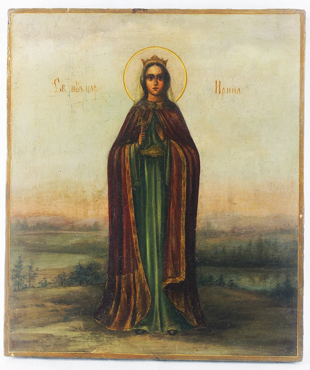 Старинная икона “Ирина – Святая великомученица “