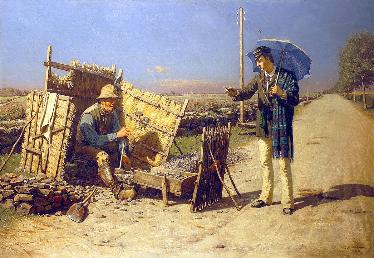 Беседа студента с дробильщиком камней (Встреча в пути)