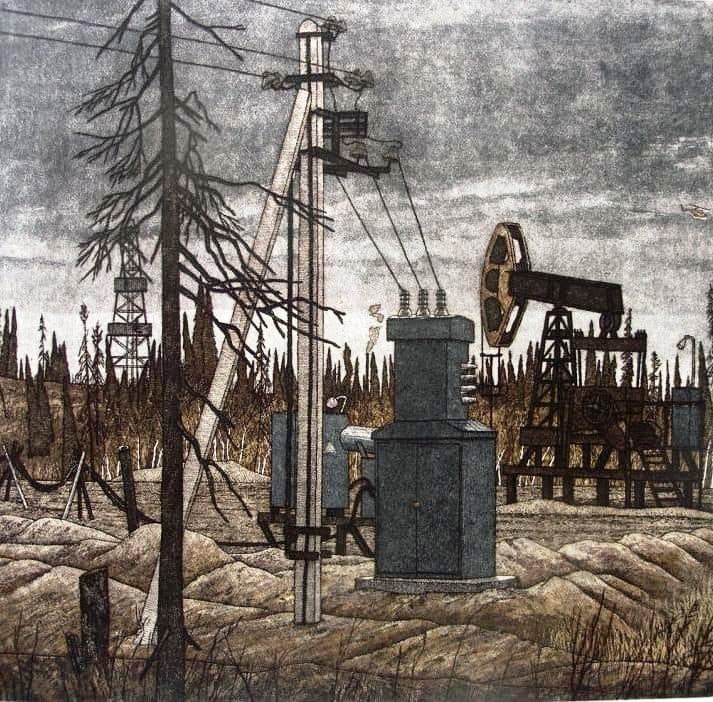 Нефтяной край. Хмурый день.