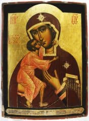 Старинная храмовая икона "Божья Матерь Феодоровская (Федоровская)"