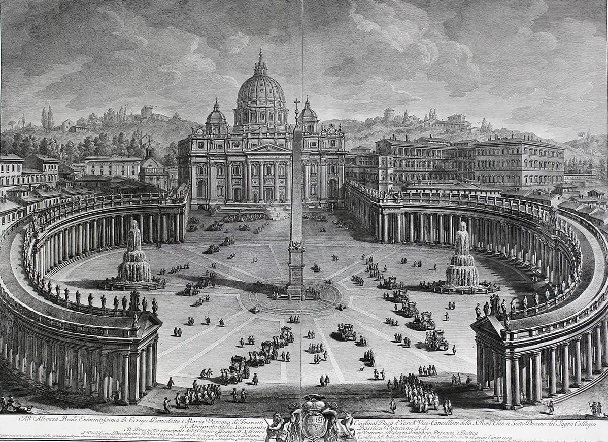 Главный вид на собор и площадь Святого Петра в Ватикане