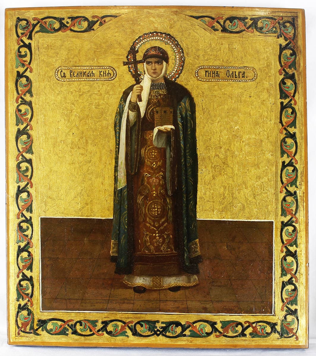 Старинная икона “Великая княгиня Ольга”