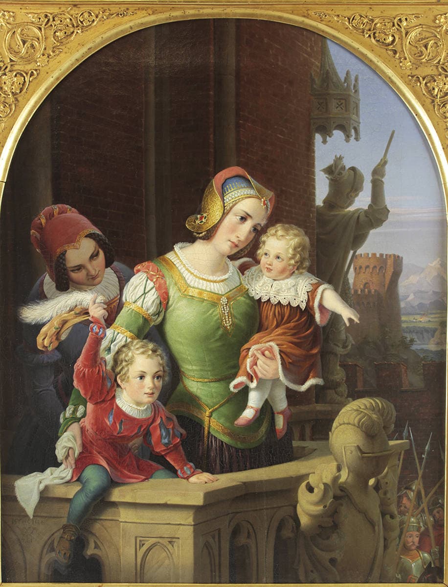 Отец и муж уходят на войну, семья машет на прощание