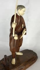 Окимоно "Самурай с мечами катана, вакидзаси и кусари-гама"