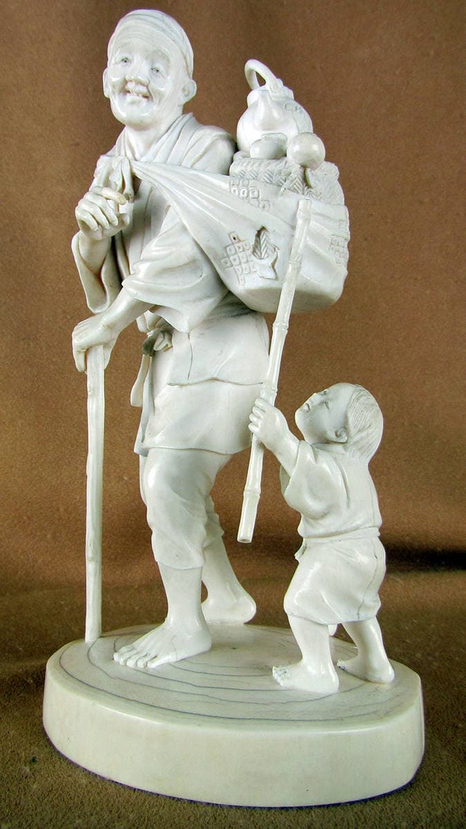 Окимоно “Продавец фруктов и воришка”