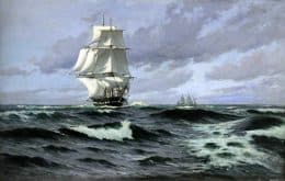 Фрегат в открытом море