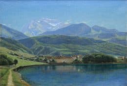 Вид озера Анси и вершины Ла Турнет