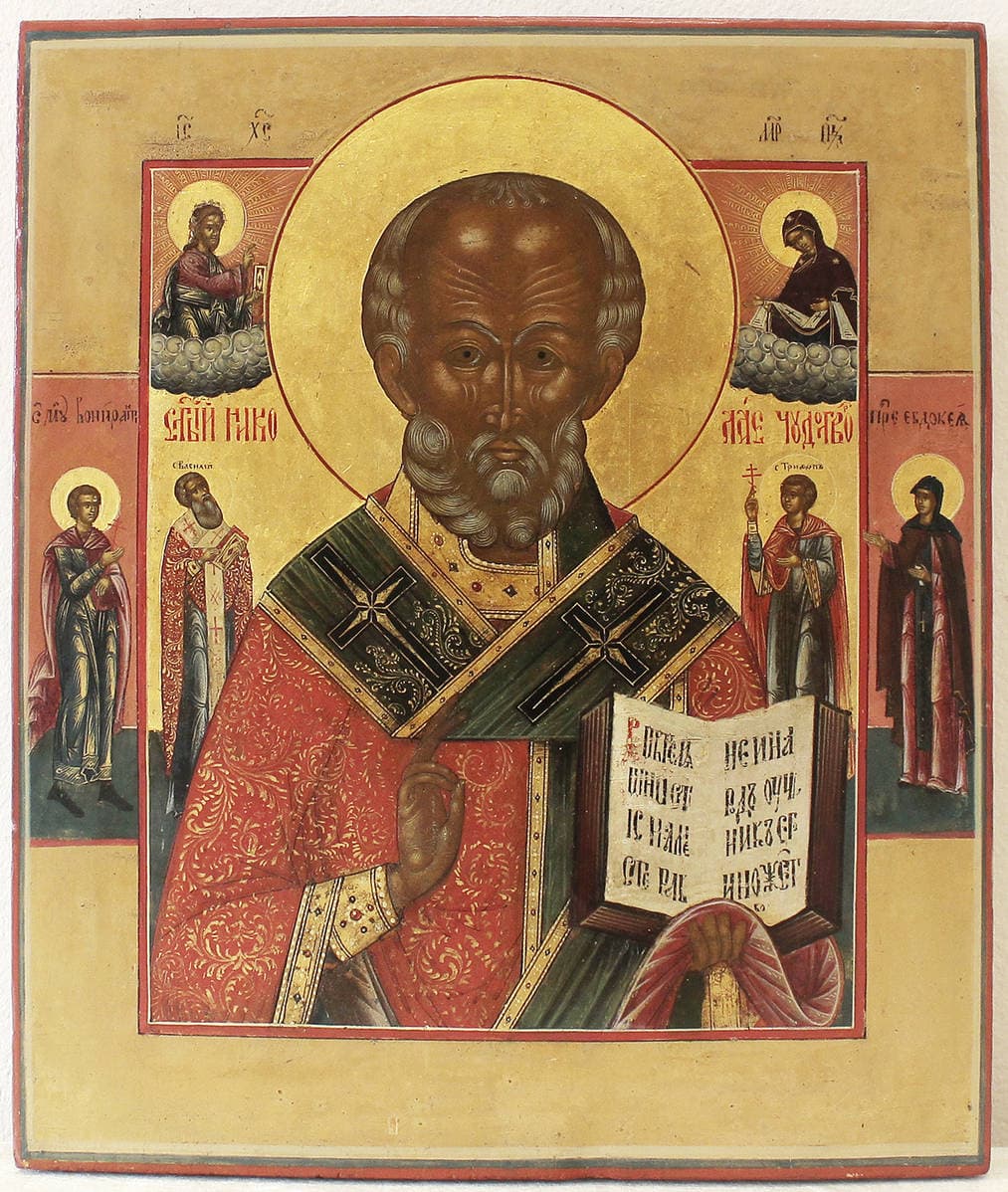 Старинная икона “Святитель Николай Чудотворец”