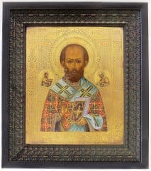 Старинная икона "Святой Николай Чудотворец"