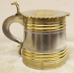 Серебряная пивная кружка в русском стиле