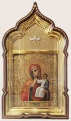 Мастерская Салаутина А.Д. Редкая антикварная икона "Божья Матерь Ватопедская" (Богоматерь Отрада и Утешение)