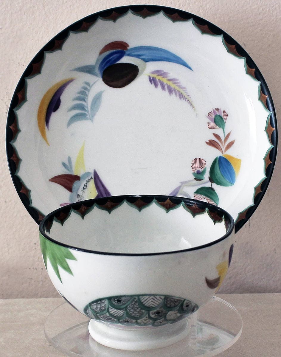 Чайная пара с изображением черепахи из сервиза “Восточные звери”