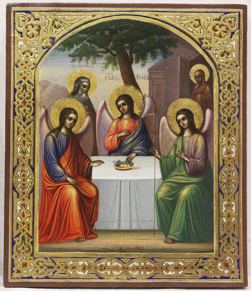 Старинная икона “Святая Троица” (Ветхозаветная)