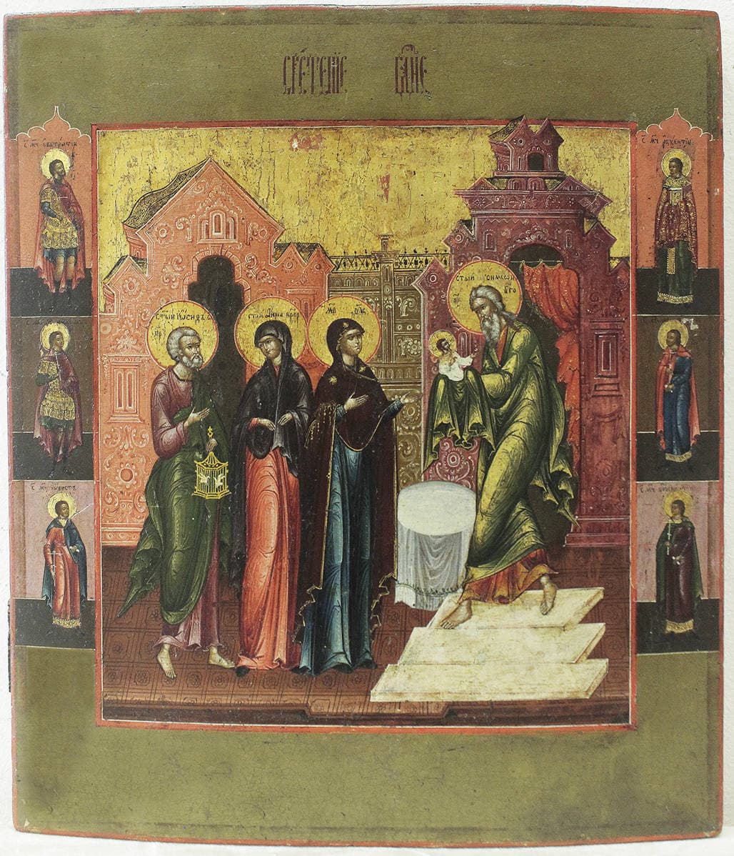 Старинная икона “Сретение Господне”