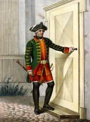 Гобоист Пехотного полка, с 1756 до 1762 года. Серия "Историческое описание одежды и вооружения российских войск".