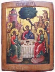 Старинная икона "Святая Троица"