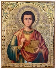 Старинная икона "Святой великомученик Пантелеймон"